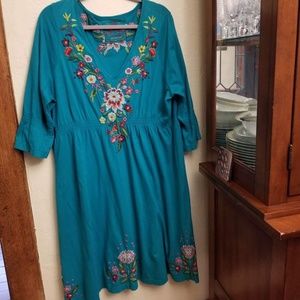 Johnny Was JWLA Embroidered Cotton Dress Size 2X